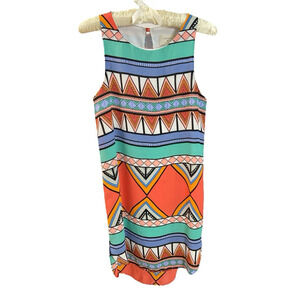 EVERLY Anthropologie Bold Tribal Bohemian Print Tank Dress Size Small